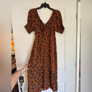 Mimi Chica Brown Floral Midi Dress